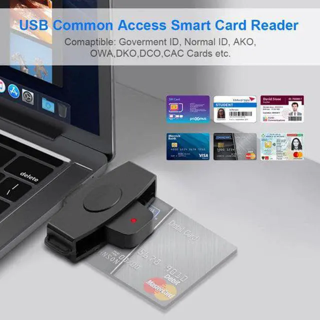 Alt view image 7 of 7 - BONAEVER Type C CAC Card Reader Military USB C Common Access CAC Smart Card Reader Credit Card Reader/CAC Chip Card Reader Compatible with Android Phones MacBook Pro iMac Other Type C Laptops
