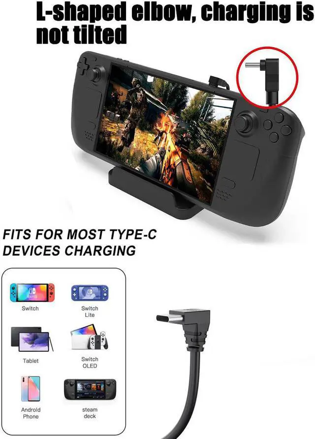 Alt view image 4 of 7 - BONAEVER TV Docking Standation for Valve Steam Deck 3 in 1 Hub Charger Stand Dock with 2 USB USB-C PD Charging Port