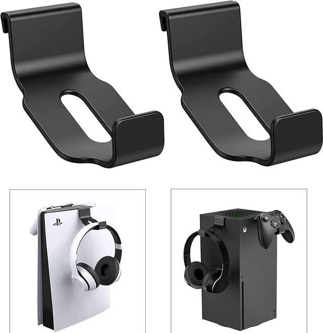 Alt view image 7 of 7 - BONAEVER Headphone Stand for PS5/XBOX/XS Headset Controller Stand Makes Game Accessories Easy to Standore (2 Pack Black)