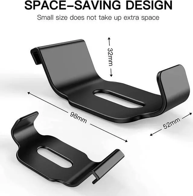 Alt view image 6 of 7 - BONAEVER Headphone Stand for PS5/XBOX/XS Headset Controller Stand Makes Game Accessories Easy to Standore (2 Pack Black)