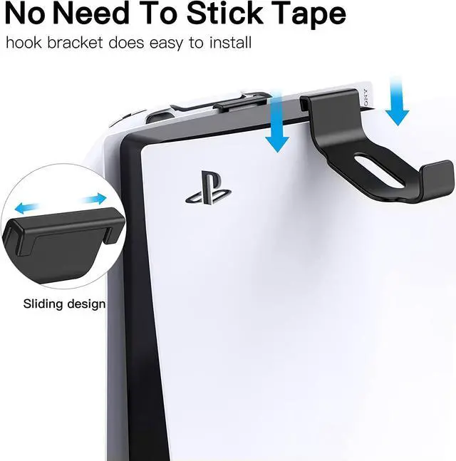 Alt view image 2 of 7 - BONAEVER Headphone Stand for PS5/XBOX/XS Headset Controller Stand Makes Game Accessories Easy to Standore (2 Pack Black)