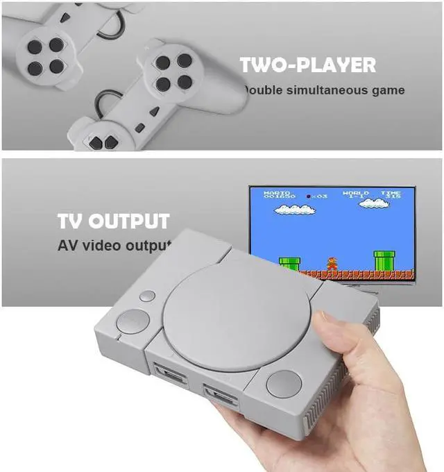 Alt view image 5 of 7 - BONAEVER Mini Hand Held Retro Video Game Console 8 Bit Portable Dual Players AV Output Family TV Video Game 620 Games For PS1 FC