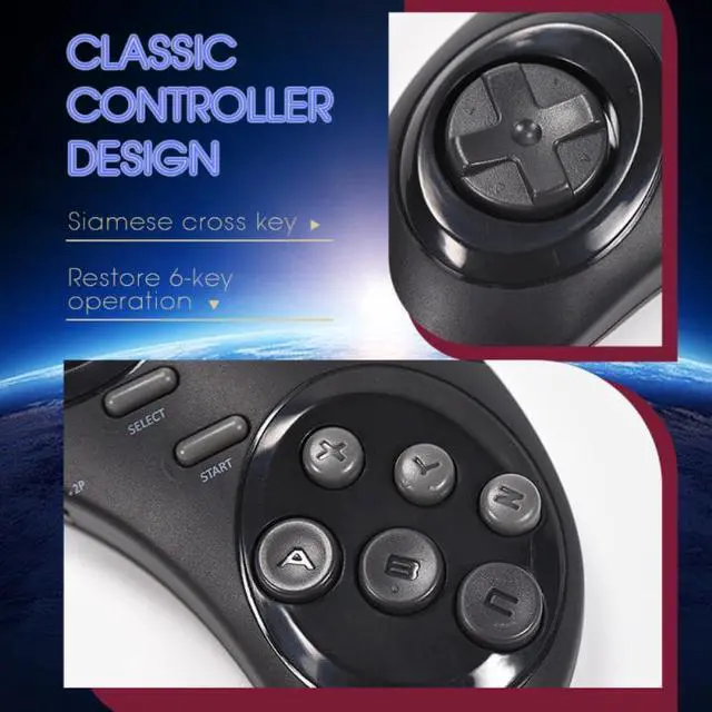 Alt view image 5 of 7 - BONAEVER USB Wireless Hand Held 4K HD Video Retro Game Console Build In 900+ Games Dual Wireless Gamepad para SEGA Game Console