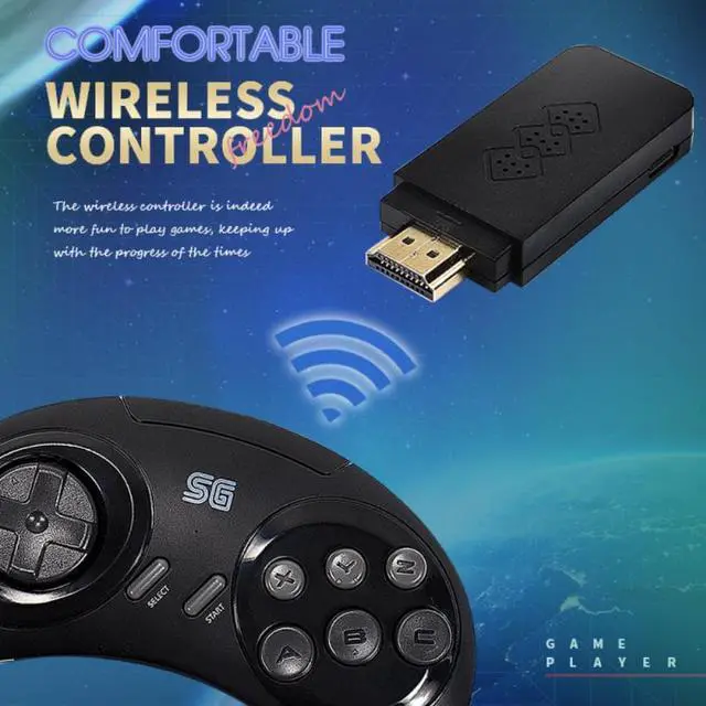 Alt view image 4 of 7 - BONAEVER USB Wireless Hand Held 4K HD Video Retro Game Console Build In 900+ Games Dual Wireless Gamepad para SEGA Game Console