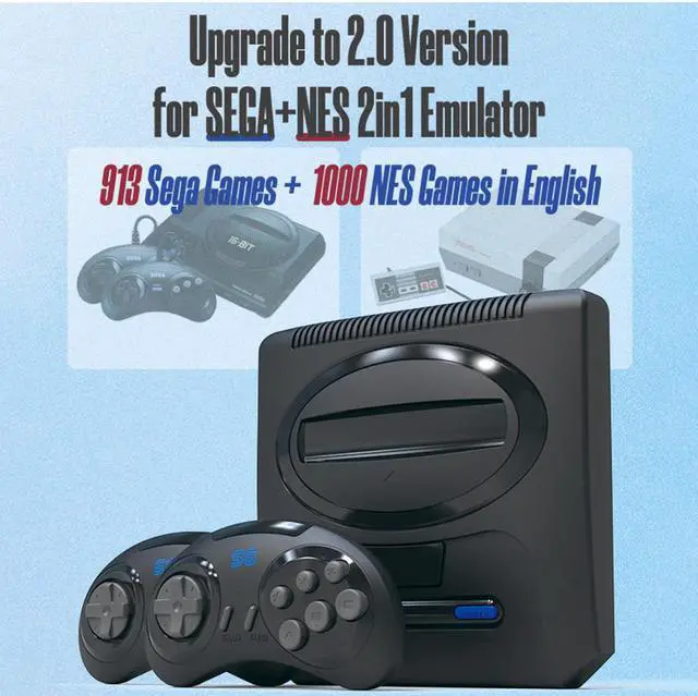 Alt view image 4 of 6 - BONAEVER 16 Bit Md Retro Video Game Wireless Console Game Standick 4k Hdmi Built-in 1913 Classic Games for Sega Genesis Mini / Mega Drive