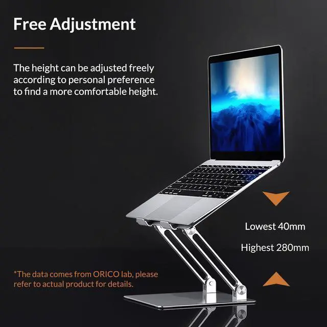 Alt view image 5 of 7 - BONAEVER Portable Laptop Riser Aluminum Adjustable Laptop Stand Ergonomic Computer Notebook Stand andolder with Heat-Vent for MacBook Air Pro Dell XPS HP (Up To 17'')