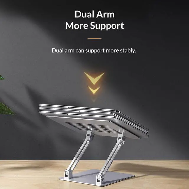 Alt view image 2 of 7 - BONAEVER Portable Laptop Riser Aluminum Adjustable Laptop Stand Ergonomic Computer Notebook Stand andolder with Heat-Vent for MacBook Air Pro Dell XPS HP (Up To 17'')