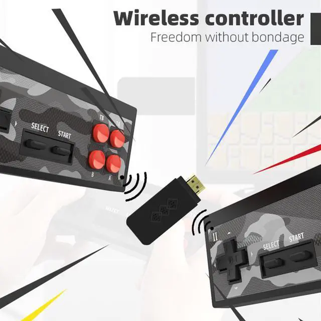 Alt view image 2 of 7 - BONAEVER Wireless Hand Held TV Video Game Console Build In 1700 NES 8 Bit HDMI-compatible Retro Game Console Dual Gamepad