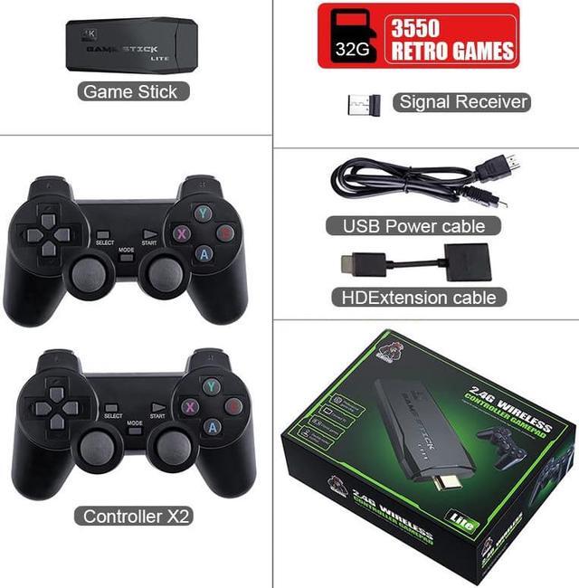 Alt view image 7 of 7 - BONAEVER Classic Retro Game Console with Two 2.4G Wireless Controllers for 4K TV Built-in Video Game Console 32GB TF Card 3500 Classic Games HDMI Compatible Plug & Play