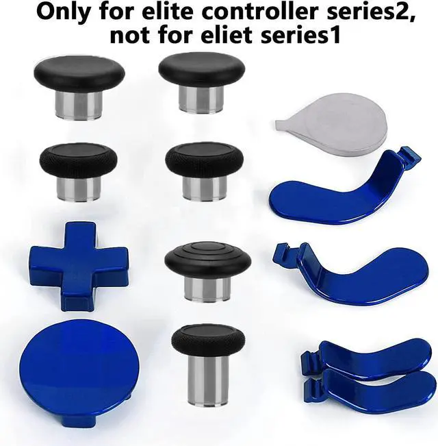 Alt view image 5 of 7 - BONAEVER 13 in 1 Metal Thumb Sticks for Xbox One Elite Series 2 Elite Series 2 Controller Accessory Parts Gaming Accessory Replacement Metal Mod 6 Swap Joy Sticks 4 Paddles 2 D-Pads 1 Tool