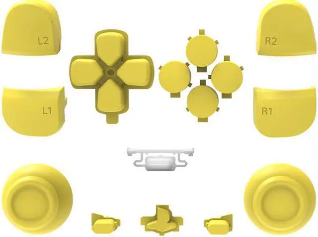 Main image of BONAEVER Replacement Repair Kits for PS5 D-pad + PS Microphone Buttons + Share Options + R1 L1 R2 L2 Trigger + ABXY Bullet Button Full Set Buttons for Play Standation 5 DualSense Controller Yellow