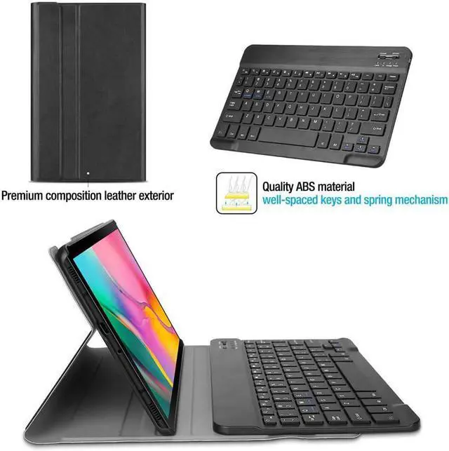 Alt view image 4 of 6 - BONAEVER Keyboard Case for Samsung Galaxy Tab A 10.1 2019 Model SM-T510/T515/T517 Slim Shell Stand Cover with Wireless Bluetooth Keyboard