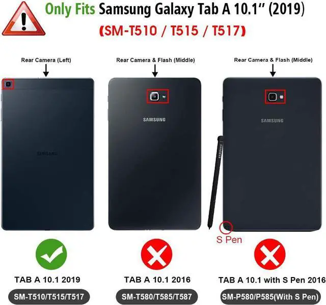 Alt view image 2 of 7 - BONAEVER Keyboard Case for Samsung Galaxy Tab A 10.1 2019 Model SM-T510/T515/T517 Slim Shell Stand Cover with Wireless Bluetooth Keyboard Rose Gold