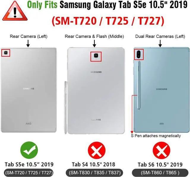 Alt view image 2 of 7 - BONAEVER Keyboard Case for Samsung Galaxy Tab S5e 10.5 inch 2019 Model SM-T720/T725/T727 Slim Stand Cover with Wireless Bluetooth Keyboard Blue