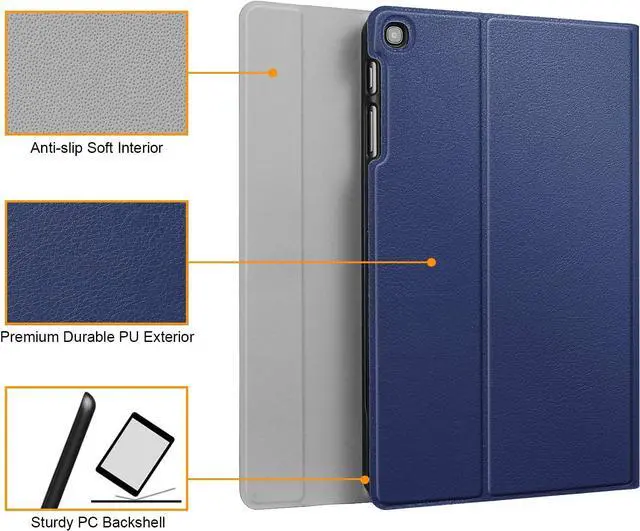 Alt view image 7 of 7 - BONAEVER Keyboard Case for Samsung Galaxy Tab S5e 10.5 inch 2019 Model SM-T720/T725/T727 Slim Stand Cover with Wireless Bluetooth Keyboard Blue