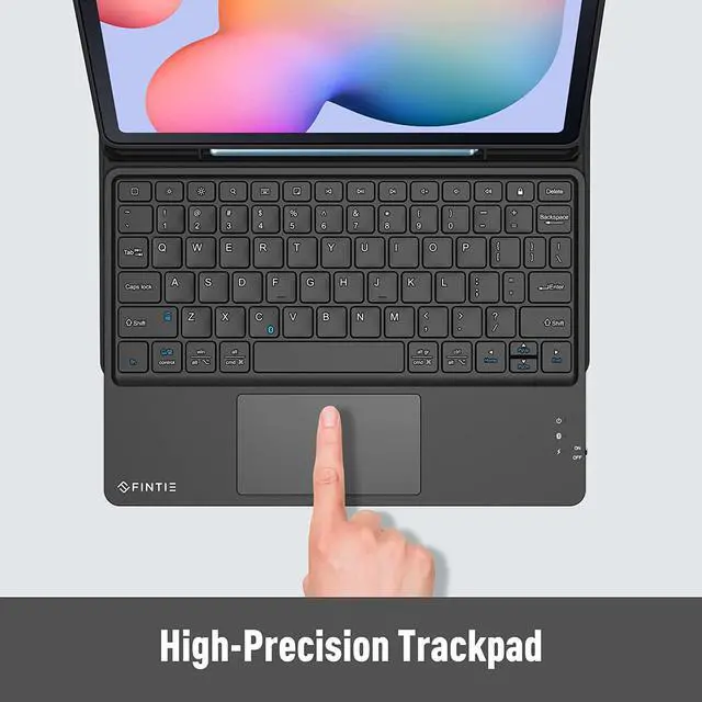 Alt view image 3 of 7 - BONAEVER Keyboard Case for Samsung Galaxy Tab S6 Lite 10.4 inch Model SM-P610 P613 P615 P619 Soft TPU Back Cover with Pencil Holder Wireless Bluetooth Keyboard