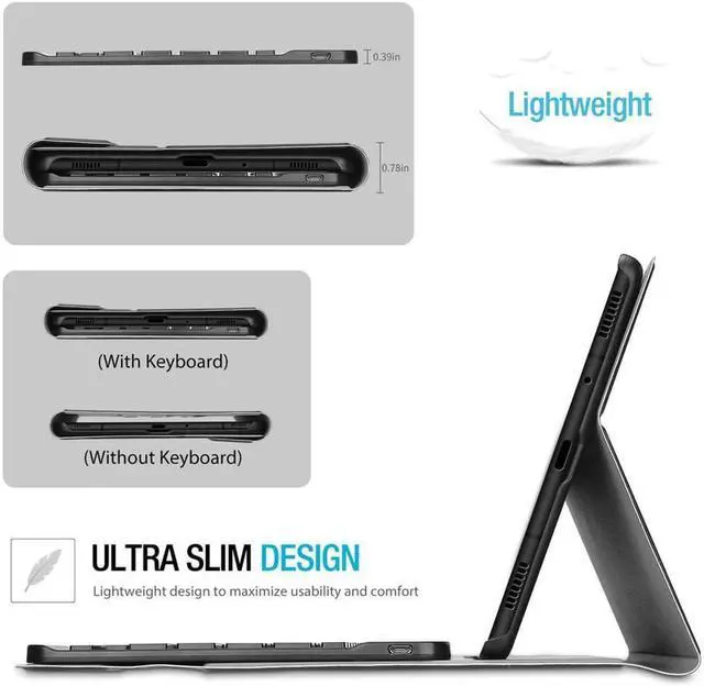 Alt view image 7 of 7 - BONAEVER Keyboard Case for Samsung Galaxy Tab S6 Lite 10.4 inch Model SM-P610 P613 P615 P619 Soft TPU Back Cover with Pencil Holder Wireless Bluetooth Keyboard