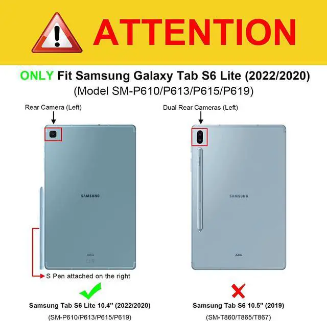 Alt view image 2 of 2 - BONAEVER Keyboard Case for Samsung Galaxy Tab S6 Lite 10.4 inch Model SM-P610 P613 P615 P619 Soft TPU Back Cover with Pencil Holder Wireless Bluetooth Keyboard Blue