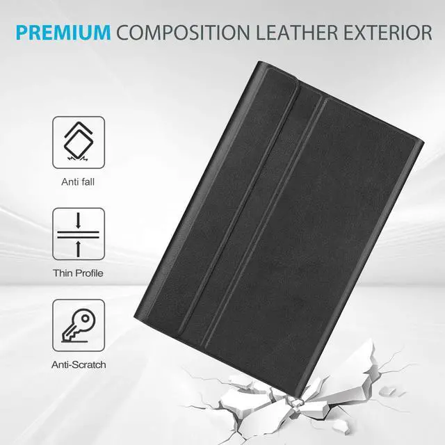 Alt view image 6 of 7 - BONAEVER Keyboard Case for Samsung Galaxy Tab S6 10.5 2019 (Model SM-T860/T865/T867) Soft TPU Back Cover with Pencil Holder Wireless Bluetooth Keyboard