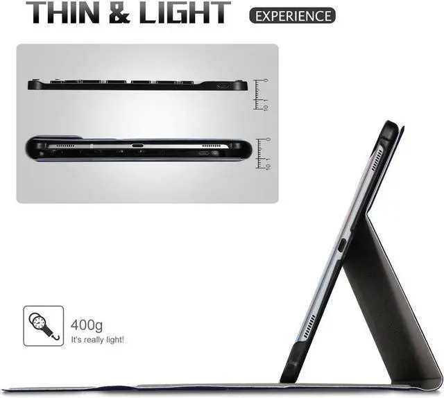 Alt view image 5 of 7 - BONAEVER Keyboard Case for Samsung Galaxy Tab S6 10.5 2019 (Model SM-T860/T865/T867) Soft TPU Back Cover with Pencil Holder Wireless Bluetooth Keyboard