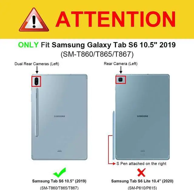Alt view image 2 of 2 - BONAEVER Keyboard Case for Samsung Galaxy Tab S6 10.5 2019 (Model SM-T860/T865/T867) Soft TPU Back Cover with Pencil Holder Wireless Bluetooth Keyboard Blue