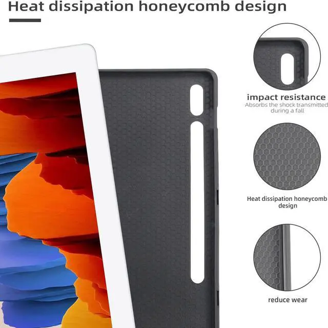 Alt view image 5 of 7 - BONAEVER Keyboard Case for Samsung Galaxy Tab S8 / Tab S7 11 inch (Model for SM-X700/X706/T870/T875/T878) Wireless KeyboardSlim Stand Cover with Pen Holder