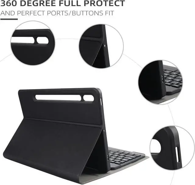 Alt view image 7 of 7 - BONAEVER Keyboard Case for Samsung Galaxy Tab S8 / Tab S7 11 inch (Model for SM-X700/X706/T870/T875/T878) Wireless KeyboardSlim Stand Cover with Pen Holder