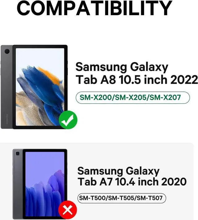 Alt view image 2 of 7 - BONAEVER Touch Keyboard Case for Samsung Galaxy Tab A8 10.5 inch 2022 Model SM-X200/X205/X207 - Wireless Magnetic Trackpad Keyboard Cover with S Pen Holder