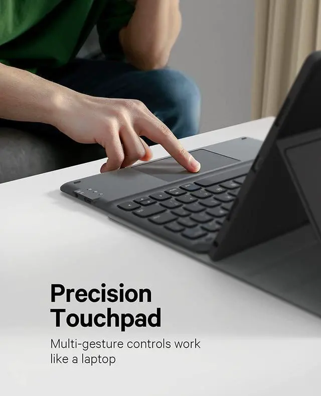 Alt view image 3 of 7 - BONAEVER Touch Keyboard Case for Samsung Galaxy Tab A8 10.5 inch 2022 Model SM-X200/X205/X207 - Wireless Magnetic Trackpad Keyboard Cover with S Pen Holder