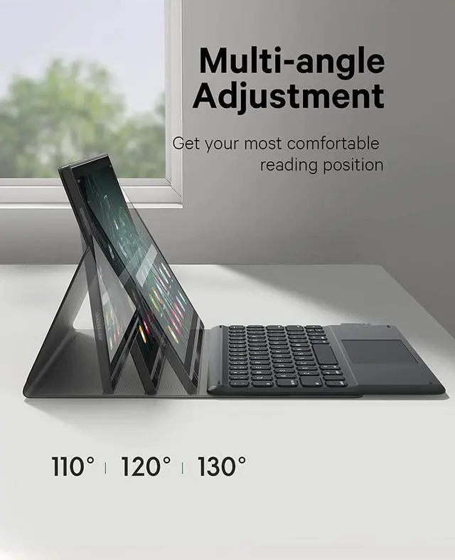 Alt view image 4 of 7 - BONAEVER Touch Keyboard Case for Samsung Galaxy Tab A8 10.5 inch 2022 Model SM-X200/X205/X207 - Wireless Magnetic Trackpad Keyboard Cover with S Pen Holder