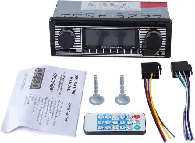 Alt view image 7 of 7 - BONAEVER Bluetooth Vintage Car Standereo MP3 Player Dual Knob Audio Classic Standereos USB/SD/MP3/AUX FM WMA/WAV Radio Receiver H s Free Wireless Remote Control Built-in Microphone