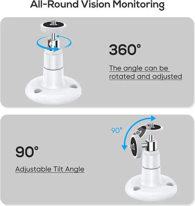 Alt view image 5 of 7 - BONAEVER Wall Mount Compatible with Wyze Cam Pan & Wyze Cam Pan V2 & Wyze Cam V3 Adjustable Indoor Outdoor Mount for WyzeCam Pan/WyzeCam Outdoor/WyzeCam V3 or Other Cam with Same Interface 2 Pack
