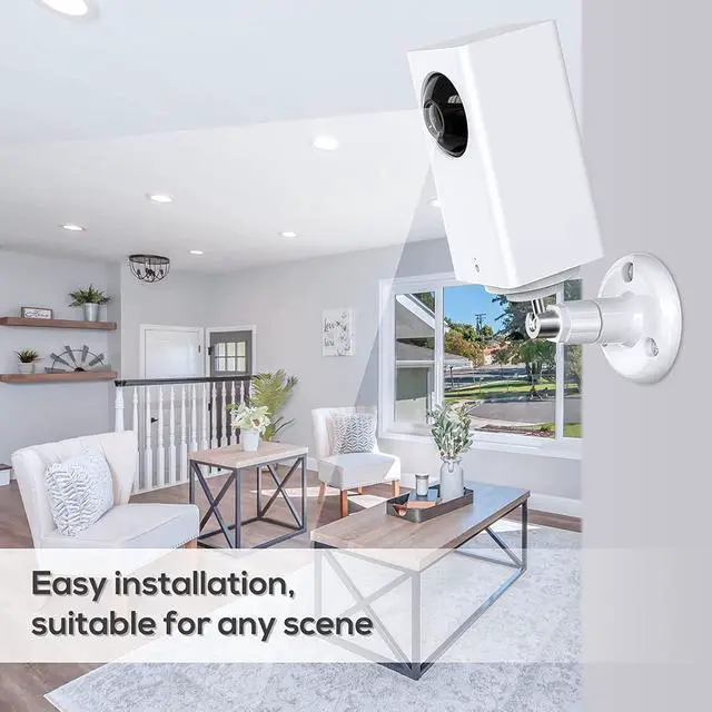 Alt view image 6 of 7 - BONAEVER Wall Mount Compatible with Wyze Cam Pan & Wyze Cam Pan V2 & Wyze Cam V3 Adjustable Indoor Outdoor Mount for WyzeCam Pan/WyzeCam Outdoor/WyzeCam V3 or Other Cam with Same Interface 2 Pack