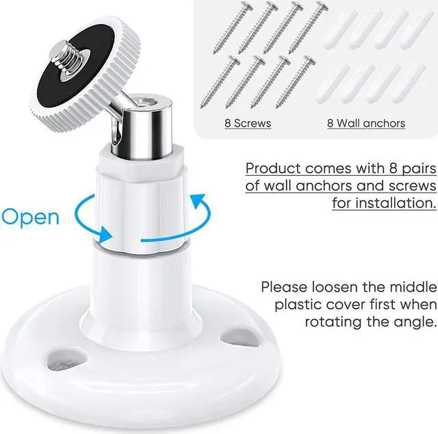 Alt view image 7 of 7 - BONAEVER Wall Mount Compatible with Wyze Cam Pan & Wyze Cam Pan V2 & Wyze Cam V3 Adjustable Indoor Outdoor Mount for WyzeCam Pan/WyzeCam Outdoor/WyzeCam V3 or Other Cam with Same Interface 2 Pack