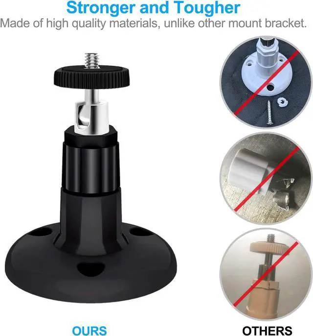 Alt view image 2 of 7 - BONAEVER Wall Mount Compatible with Wyze Cam Pan & Wyze Cam Pan V2 & Wyze Cam V3 Adjustable Indoor Outdoor Mount for WyzeCam Pan/WyzeCam Outdoor/WyzeCam V3 or Other Cam with Same Interface 2 Pack