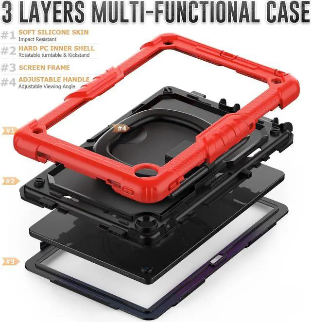 Alt view image 6 of 7 - BONAEVER For Lenovo Tab M10 Plus 3rd Gen 10.6 inch Case Model TB-125FU/TB-128FU/TB-128XU with Screen Protector Drop-Proof Protection Case with 360° Rotating Stand & Shoulder Strap & Pen Holder