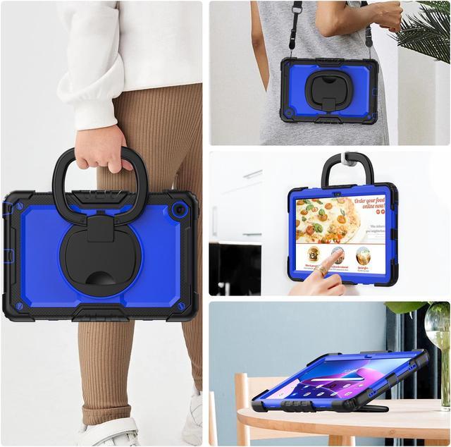 Alt view image 5 of 7 - BONAEVER For Lenovo Tab M10 Plus 3rd Gen 10.6 inch Case Model TB-125FU/TB-128FU/TB-128XU with Screen Protector Drop-Proof Protection Case with 360° Rotating Stand & Shoulder Strap & Pen Holder