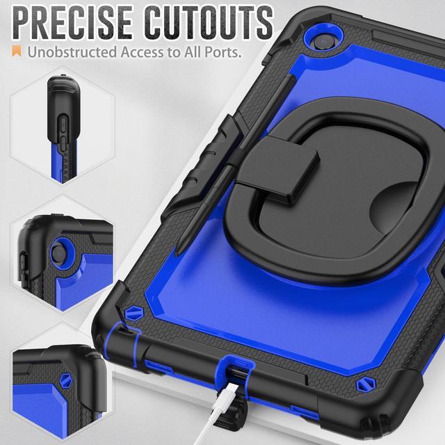 Alt view image 6 of 7 - BONAEVER For Lenovo Tab M10 Plus 3rd Gen 10.6 inch Case Model TB-125FU/TB-128FU/TB-128XU with Screen Protector Drop-Proof Protection Case with 360° Rotating Stand & Shoulder Strap & Pen Holder