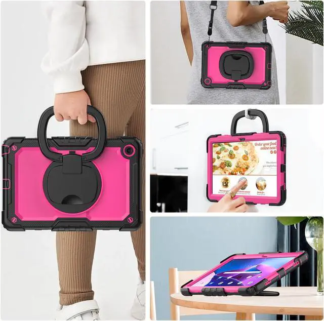Alt view image 5 of 7 - BONAEVER For Lenovo Tab M10 Plus 3rd Gen 10.6 inch Case Model TB-125FU/TB-128FU/TB-128XU with Screen Protector Drop-Proof Protection Case with 360° Rotating Stand & Shoulder Strap & Pen Holder