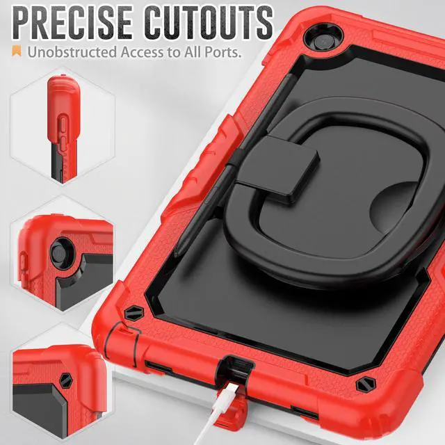 Alt view image 7 of 7 - BONAEVER For Lenovo Tab M10 Plus 3rd Gen 10.6 inch Case Model TB-125FU/TB-128FU/TB-128XU with Screen Protector Drop-Proof Protection Case with 360° Rotating Stand & Shoulder Strap & Pen Holder