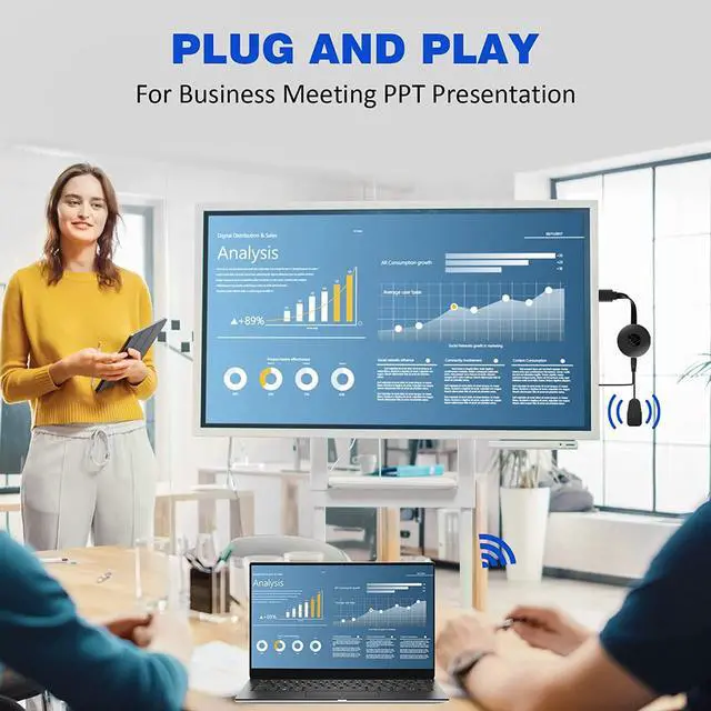 Alt view image 7 of 7 - Wireless Display Dongle Adapter, Tsemy 4K HDMI Wireless Adapter MiraScreen Dongle Streaming Media Player Screen Mirroring from Small to Big Screen, Support Miracast Airplay DLNA TV Monitor Projector