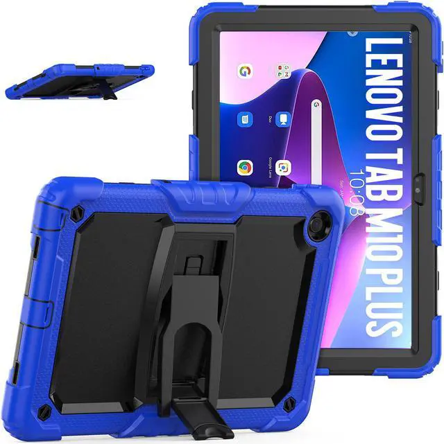 Main image of BONAEVER ShockProof Cover Case for Lenovo Tab M10 Plus 3rd Generation 10.6 inch 2022 Model TB-125FU / TB-128FU / TB-128XU with Stand and & Shoulder Strap & Built-in Screen Protector Blue
