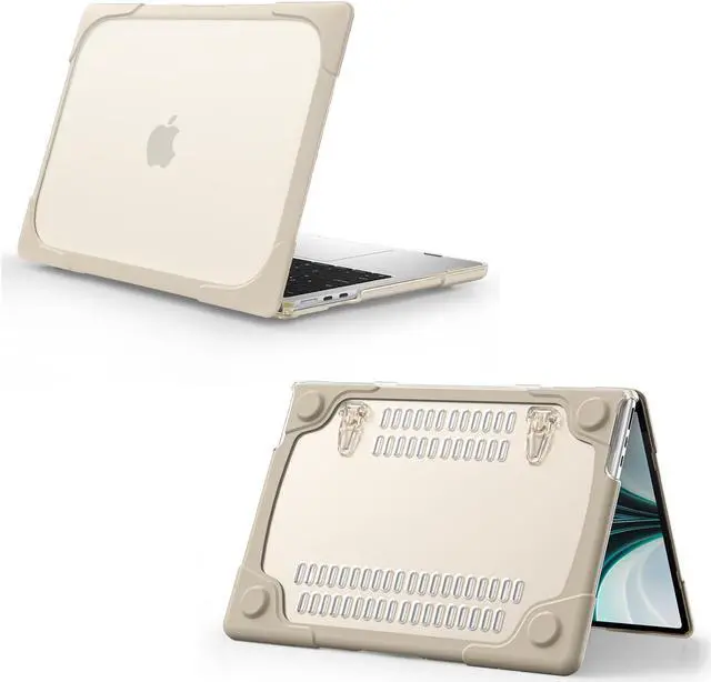 Alt view image 5 of 7 - BONAEVER Hard Shell Case for MacBook Air 13.6 inch 2022 2023 2024 2025 Release A3240 M4 A3113 M3 A2681 M2 with M2 Chip & Touch ID Protective Cover with Fold Stand and s & Transparent Keyboard Cover
