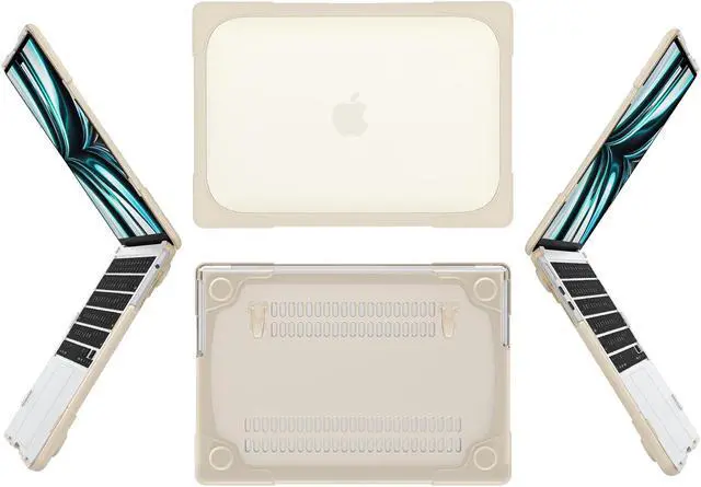 Alt view image 6 of 7 - BONAEVER Hard Shell Case for MacBook Air 13.6 inch 2022 2023 2024 2025 Release A3240 M4 A3113 M3 A2681 M2 with M2 Chip & Touch ID Protective Cover with Fold Stand and s & Transparent Keyboard Cover