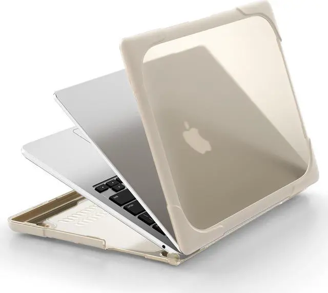 Alt view image 4 of 7 - BONAEVER Hard Shell Case for MacBook Air 13.6 inch 2022 2023 2024 2025 Release A3240 M4 A3113 M3 A2681 M2 with M2 Chip & Touch ID Protective Cover with Fold Stand and s & Transparent Keyboard Cover
