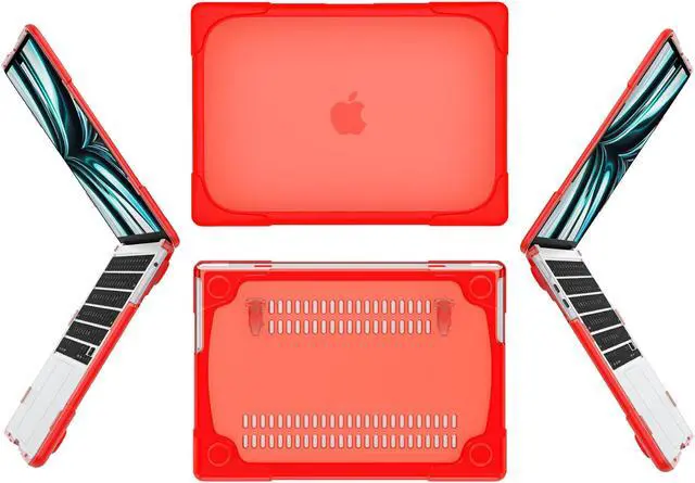 Alt view image 6 of 7 - BONAEVER Hard Shell Case for MacBook Air 13.6 inch 2022 2023 2024 2025 Release A3240 M4 A3113 M3 A2681 M2 with M2 Chip & Touch ID Protective Cover with Fold Stand and s & Transparent Keyboard Cover
