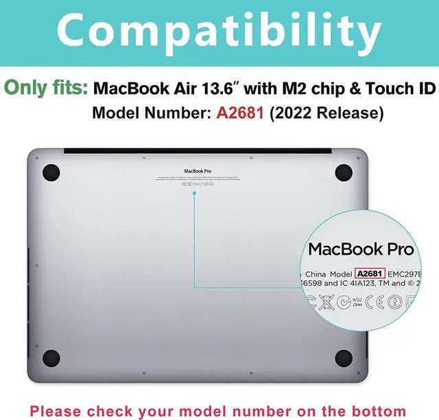 Alt view image 2 of 6 - BONAEVER Compatible with MacBook Air 13.6 inch Case 2022 Release A2681 M2 Chip with Liquid Retina Display & Touch ID Protective Plastic Hard Shell Case & Transparent Keyboard Cover Pink