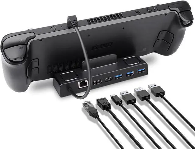 Main image of BONAEVER Docking Station for Steam Deck 6-in-1 Upgraded 4K 60Hz 1000Mbps LAN TV Docking Stand with HDMI 4K@60Hz Gigabit Ethernet3 USB3.0Support PD 3.0 Fast Charging USB-C for Valve Stream Deck