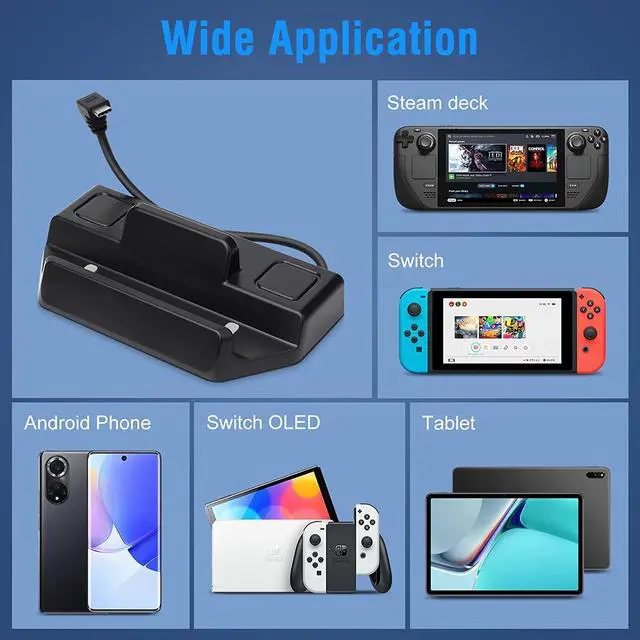 Alt view image 7 of 7 - BONAEVER Docking Station for Steam Deck 6-in-1 Upgraded 4K 60Hz 1000Mbps LAN TV Docking Stand with HDMI 4K@60Hz Gigabit Ethernet3 USB3.0Support PD 3.0 Fast Charging USB-C for Valve Stream Deck