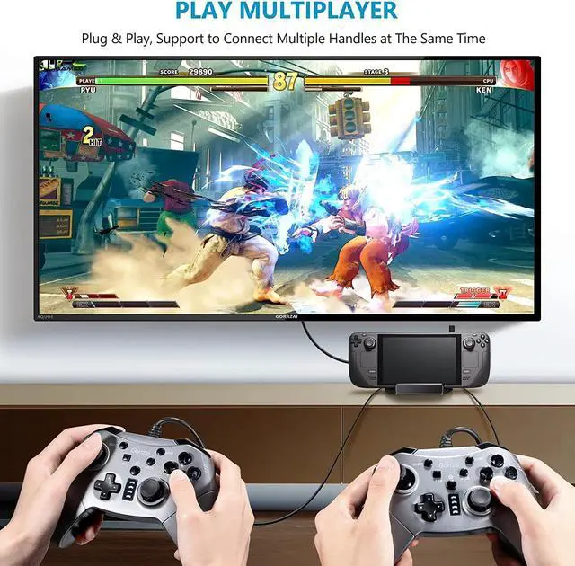 Alt view image 6 of 6 - BONAEVER Steam Deck Dock - Steam Deck Docking Standation with HDMI 2.0 4K 60Hz Gigabit Ethernet 3 USB 3.0 100W Charging USB-C Port Compatible with TV Switch Controller Steam Deck Accessories
